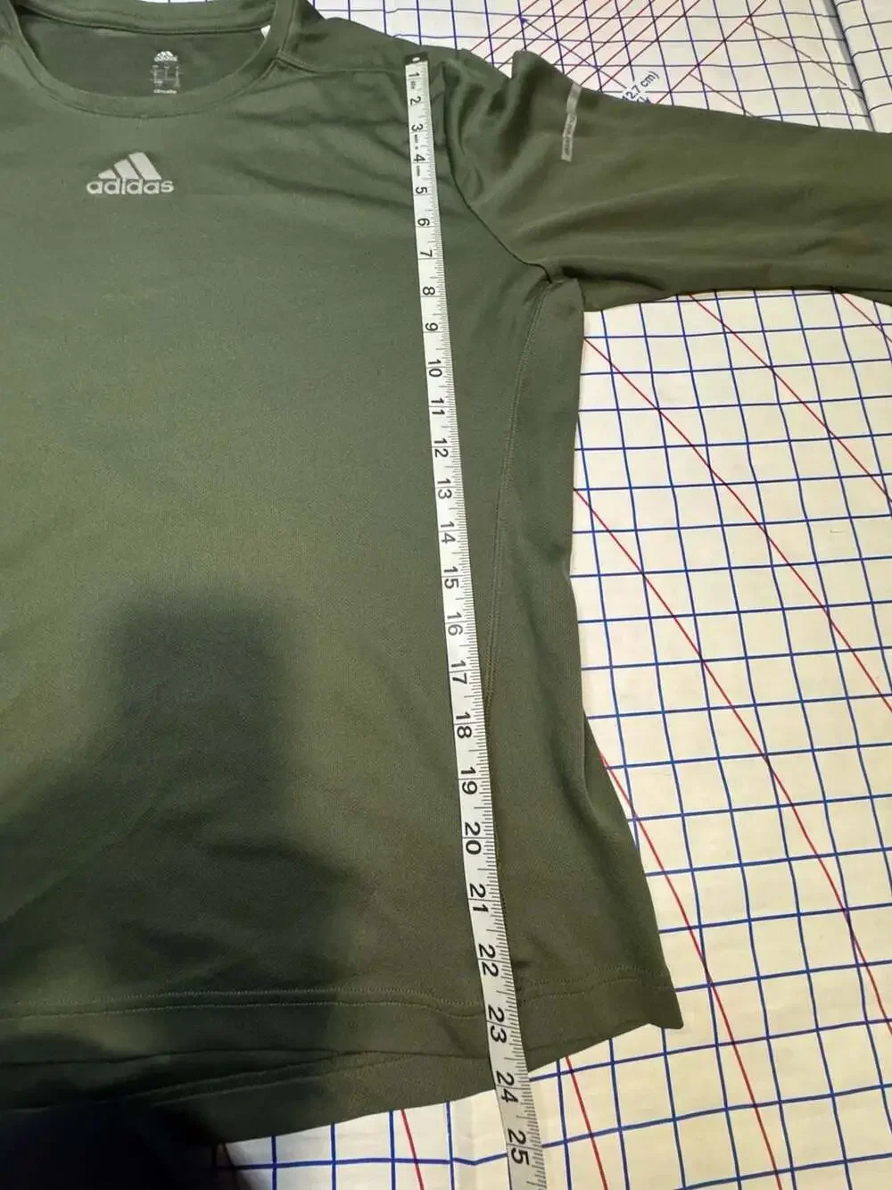 Adidas Climalite Olive Green Long Sleeve Athletic Shirt Size Large